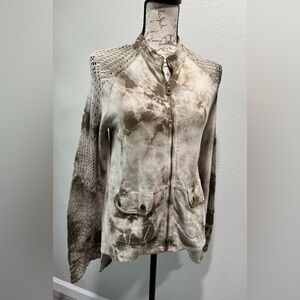 XCVI Tie-Dye Jacket in Brown and Cream